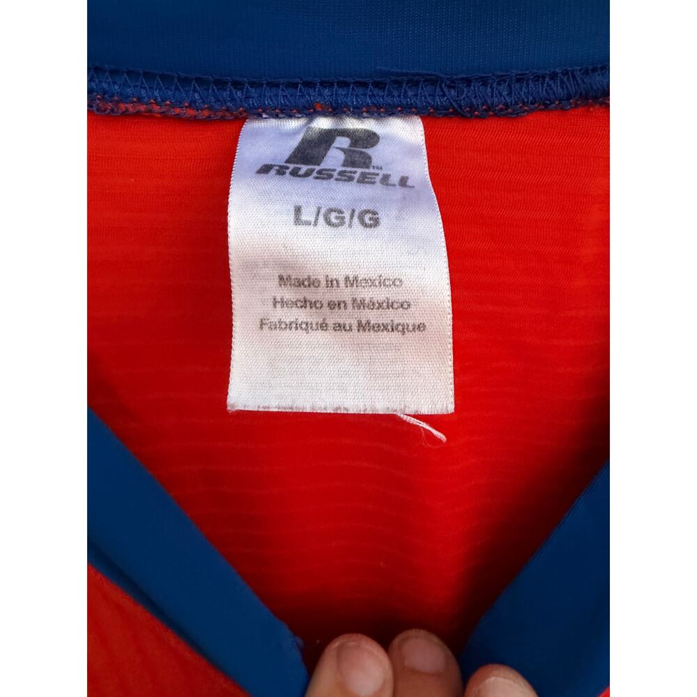 Russell Athletic Football Jersey Number 4 Orange Blue Mens Large - Picture 4 of 7